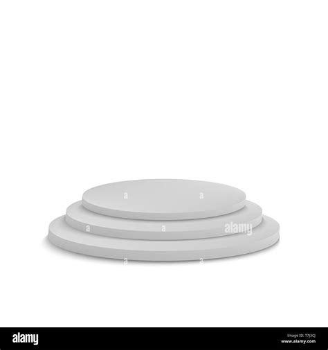 Podium Round Stage Realistic Vector Template Circle 3d Empty