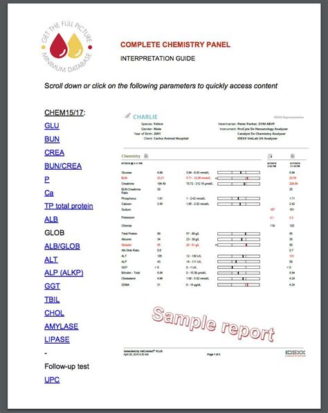 El análisis bioquímico completo IDEXX Spain