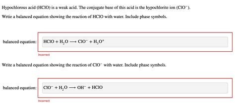 Solved Hypochlorous Acid Hcio Is A Weak Acid The Chegg