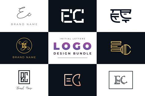 Set Of Collection Initial Letters EC Logo Design 2964890 Vector Art At