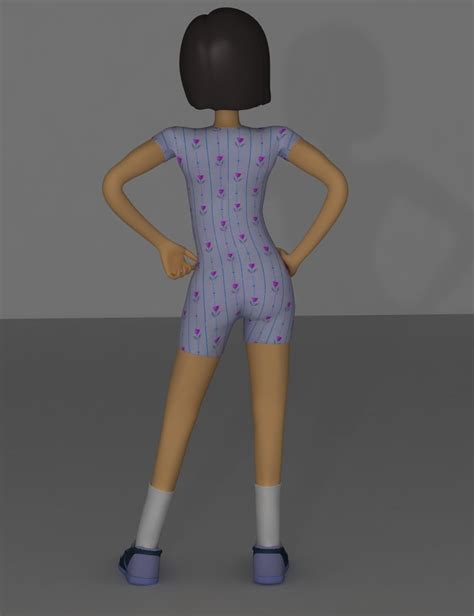 卡通女孩 3d模型 9 Max Fbx Free3d