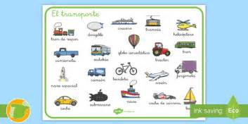 Tapiz De Vocabulario El Transporte Teacher Made Twinkl