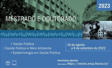 Inscrições Abertas Para Mestrado E Doutorado Em Saúde Pública Campus