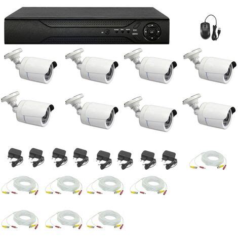 KIT VIDEOSORVEGLIANZA AHD 8 TELECAMERE 5 MPX CAVI 20 METRI DVR 8 CANALI