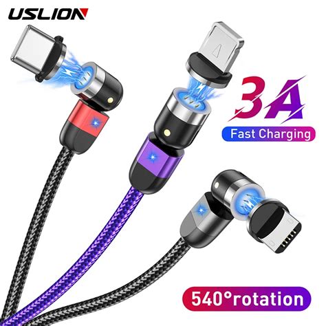 Uslion Cable Magn Tico De Cable Micro Usb Tipo C A De Carga