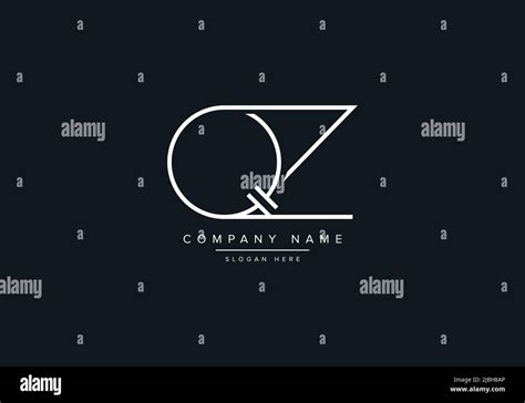 Creative Letters Qz Logo Design Vector Template Stock Vector Image