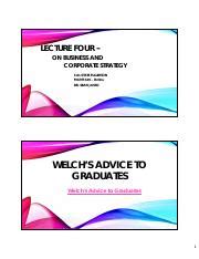 Lecture On Bus And Corp Strategy Handouts Pdf LECTURE FOUR ON