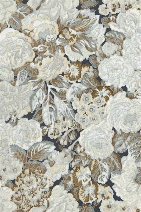 Rose Peony By Sanderson Black Metallic Wallpaper Wallpaper