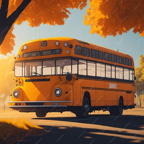 Premium Ai Image The Familiar Sight Of A School Bus Driving Into The
