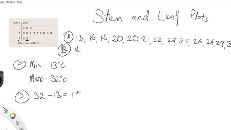 Year 7 Exercise 8e Interpreting A Stem And Leaf Plot Youtube