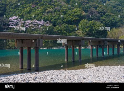 Shimanto River and Katsuma Submerged Bridge Stock Photo - Alamy