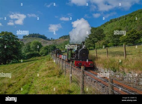 Loco No 4 Edward Thomas With A Slate Wagon Train On The Corris Railway