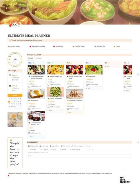 Ultimate Meal Planner Notion Template In Notions Meal Planner