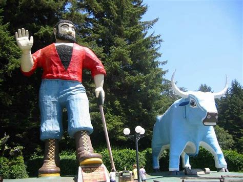 Giant Paul Bunyan Statue Oregon Babe The Blue Ox Paul Bunyan Klamath