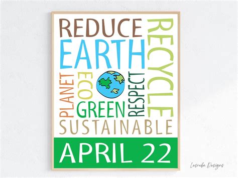 Earth Day Poster, Earth Day Printable Wall Art, Earth Day School ...