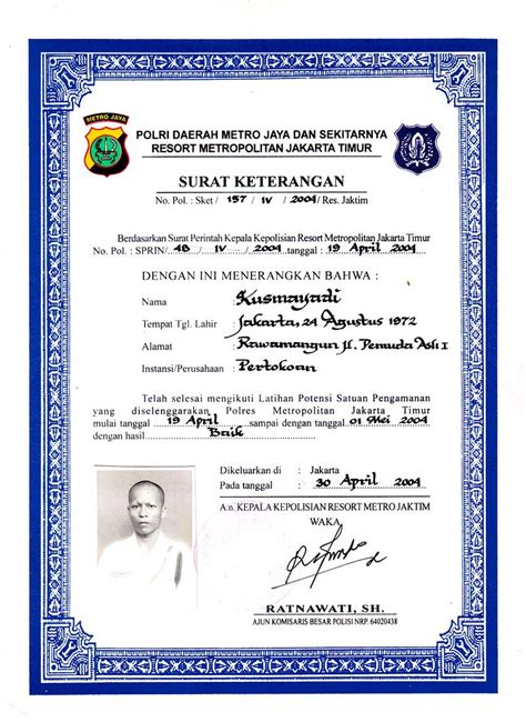 Contoh Sertifikat Satpam Contoh Ijazah Satpam Asli Mosaicone Imagesee