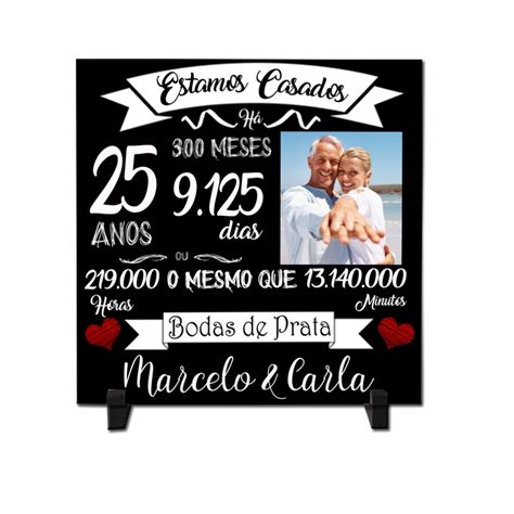 Azulejo Personalizado Bodas De Prata 25 Anos De Casados Shopee Brasil