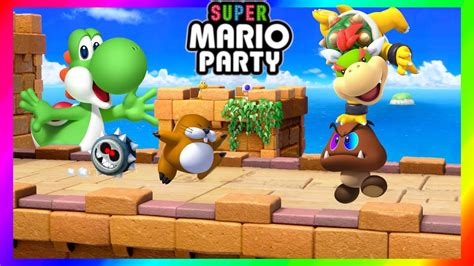 Super Mario Party Minigames Yoshi Vs Goomba Vs Monty Mole Vs Bowser Jnr