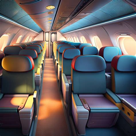 Premium AI Image | Plane interior with seats