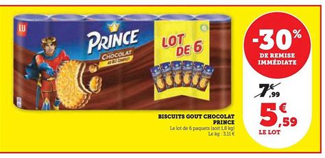 Promo Biscuits Goût Chocolat Prince chez Hyper U iCatalogue fr