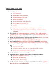 BIO 202 Urinary System Study Guide Urinary System Study Guide 1 List