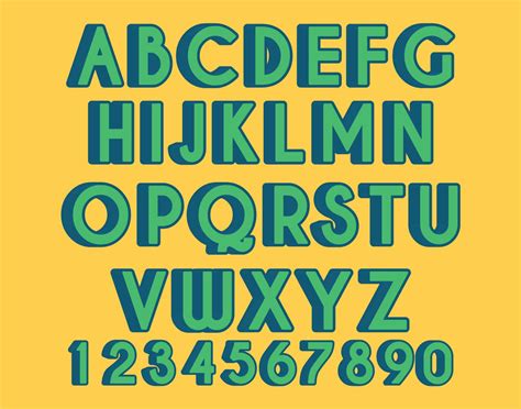 3d Font Vector Set 165845 Vector Art At Vecteezy