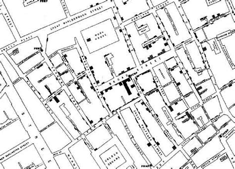 John Snows Famous Map Of The 1854 Broad Street Epidemic Attempted To