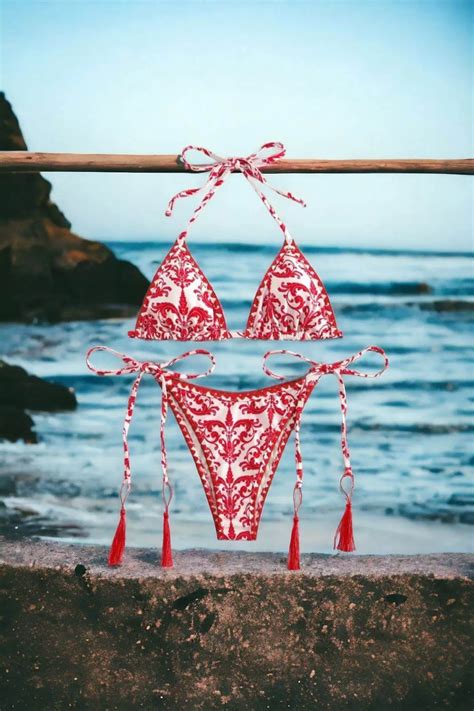 Red White Boho Bikini Inspired Handmade Hats