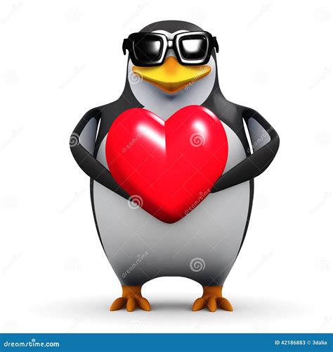 Penguin With Heart Royalty-Free Stock Photo | CartoonDealer.com #76872693