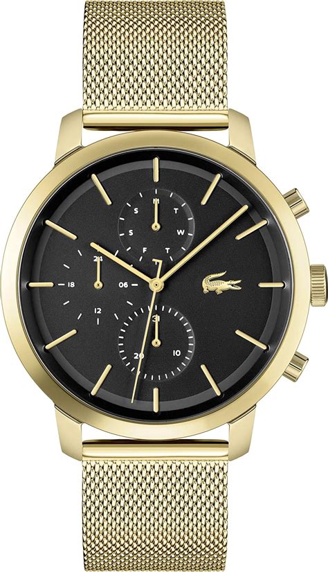 Lacoste 12 12 Studio Reloj De 3 Manos De Silicona Para Hombre Negro