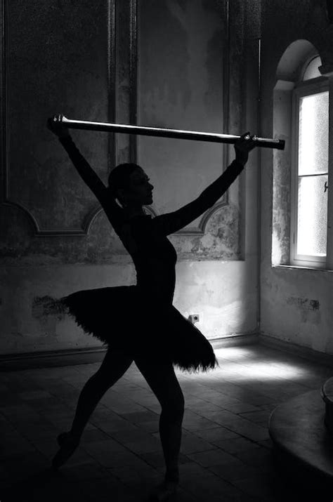 Silhouette of Ballet Dancer in Black and White · Free Stock Photo