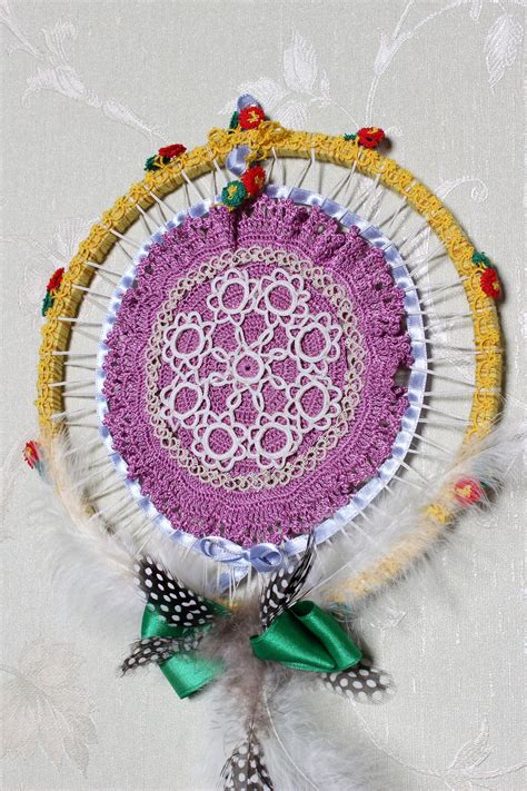 Dusty Rose And Yellow Color Dream Catcher Positive Energy Home Decor