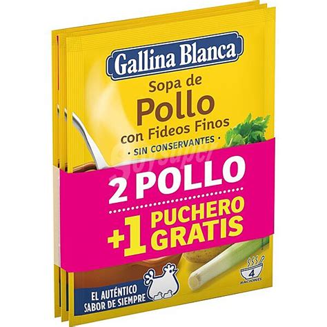 Gallina Blanca Sopa De Pollo Con Fideos Finos Pack Sobre G