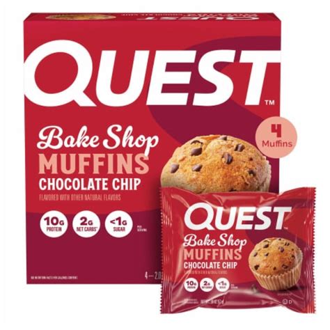 Quest Bake Shop Chocolate Chip Protein Muffins 4 Ct 2 01 Oz Kroger