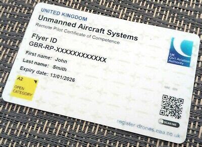 Caa A Cofc Card Drone Pilot Unmanned Aircraft Operator Id Card Ebay