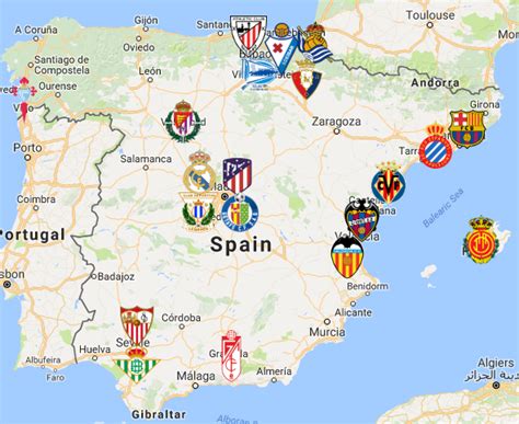 La Liga Map La Liga Map Spain Football