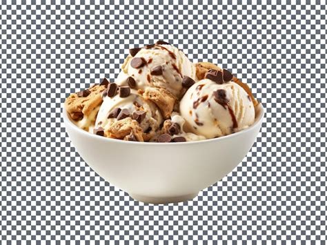 Premium PSD Yummy Moose Track Ice Cream Bowl Isolated On Transparent