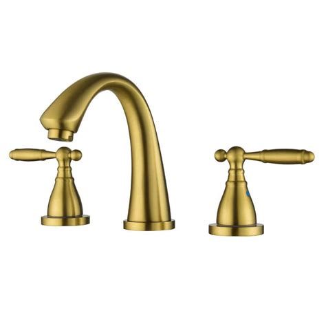 Flg 8 In Widespread Double Handle Bathroom Faucet In Brushed Gold Ss 0116 Bg The Home Depot