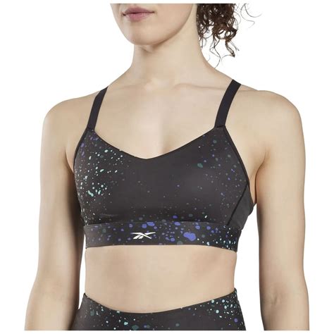 Reebok Top Mujer S Lux Strappy Bra Speckle Negro Platanitos