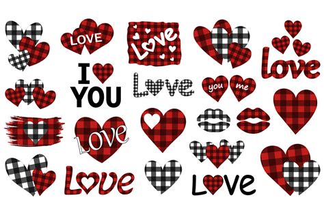 Valentine Sublimation Bundle Heart Buffalo Plaid Heart Svg By