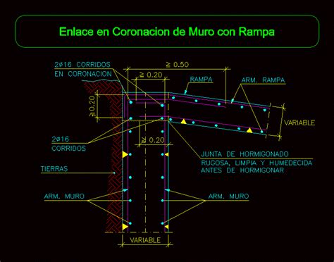 Detalle De Muro De Contencion En Dwg Librer A Cad