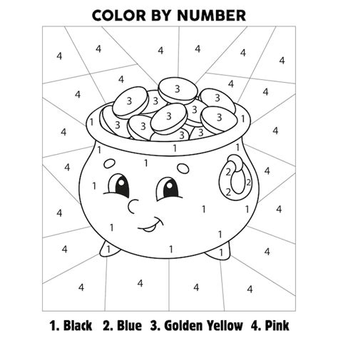 Premium Vector St Patrick S Day Color By Number Coloring Page St