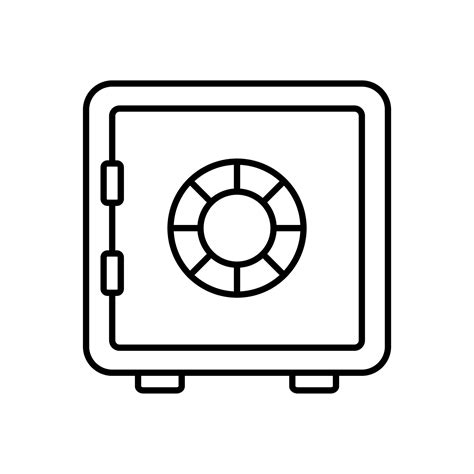 Icono De Esquema De Caja Fuerte Bancaria Vector En Vecteezy