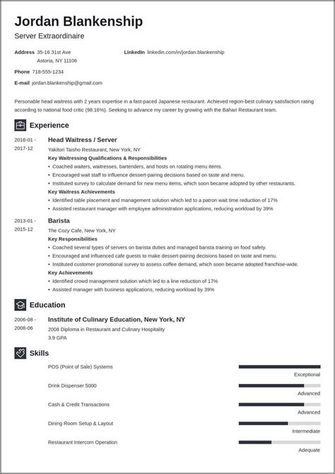 Sample Resume For Food Counter Attendant Resume Example Gallery