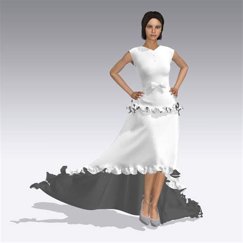 A Collection Of White Dresses 3d Model Cgtrader