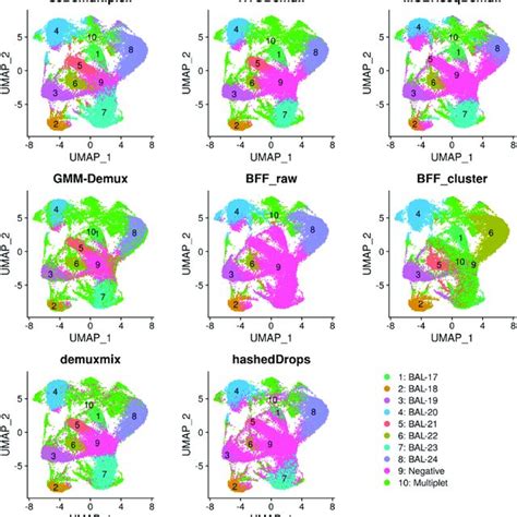 Umap Plots Of The Batch2c1 Dataset Labeled With Demultiplexing Results