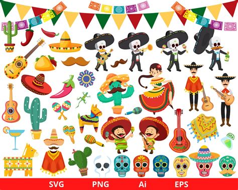 Viva Mexico Clipart Fiesta Clipart Mexican Clipart Cinco De Mayo