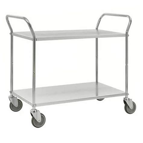 Silver Stainless Steel Hot Food Trolley Load Capacity 100 Kg At Rs