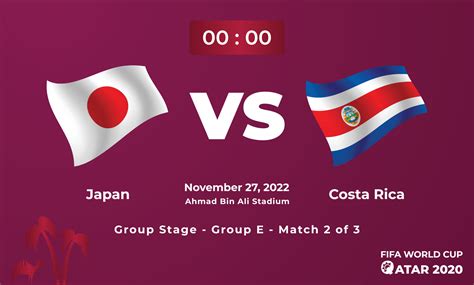 Japan Vs Costa Rica Football Matchtemplate Fifa World Cup In Qatar