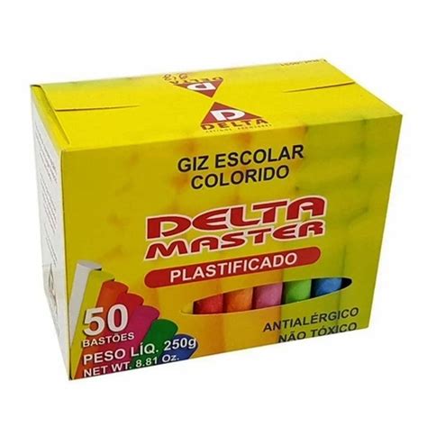 Kit Giz Lousa Colorido Para Quadro Negro Caixa 100 Unidades Papelaria